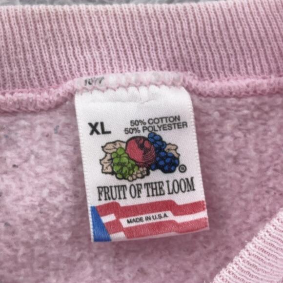 Vintage Fruit Of The Loom Sweatshirt Mens L Pink M&M Auto Transmissions Car 90s - Picture 8 of 9